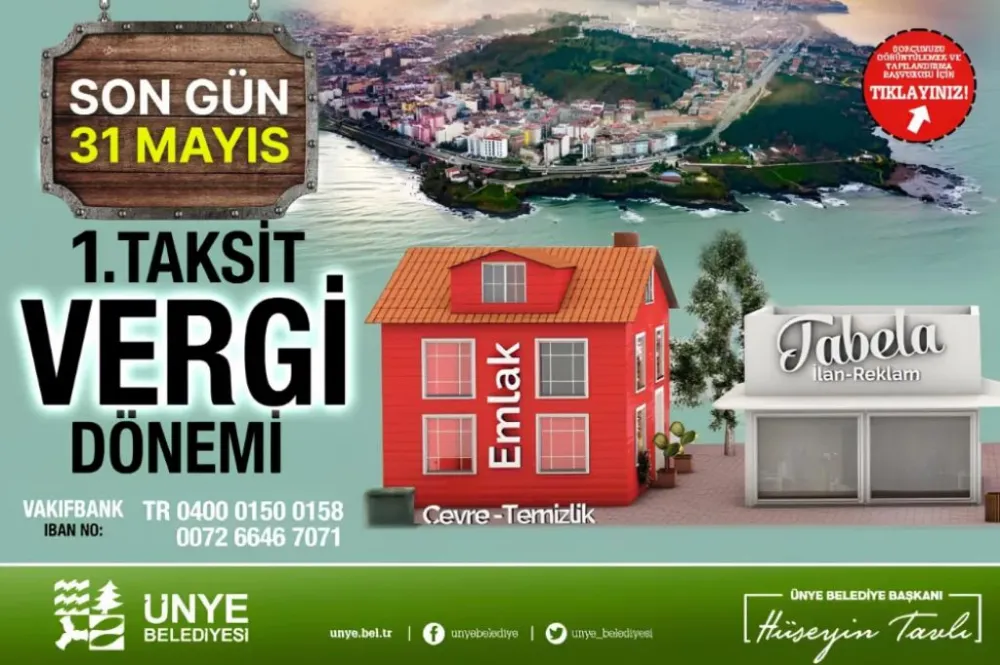 Ünye Belediyesi’nde vezneler açık…