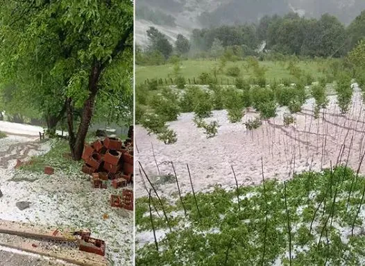 Ordu güneş beklerken kış geri geldi, yaylaya fındık büyüklüğünde dolu yağdı
