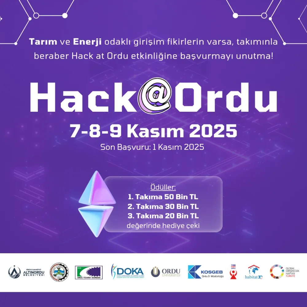 Hack@Ordu, Global Girişimcilik Haftası (GEW 2025) 2025 yılı kapsamında düzenleniyor!
