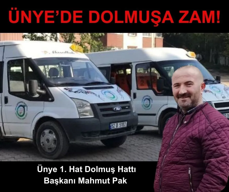 ÜNYE’DE DOLMUŞA ZAM!