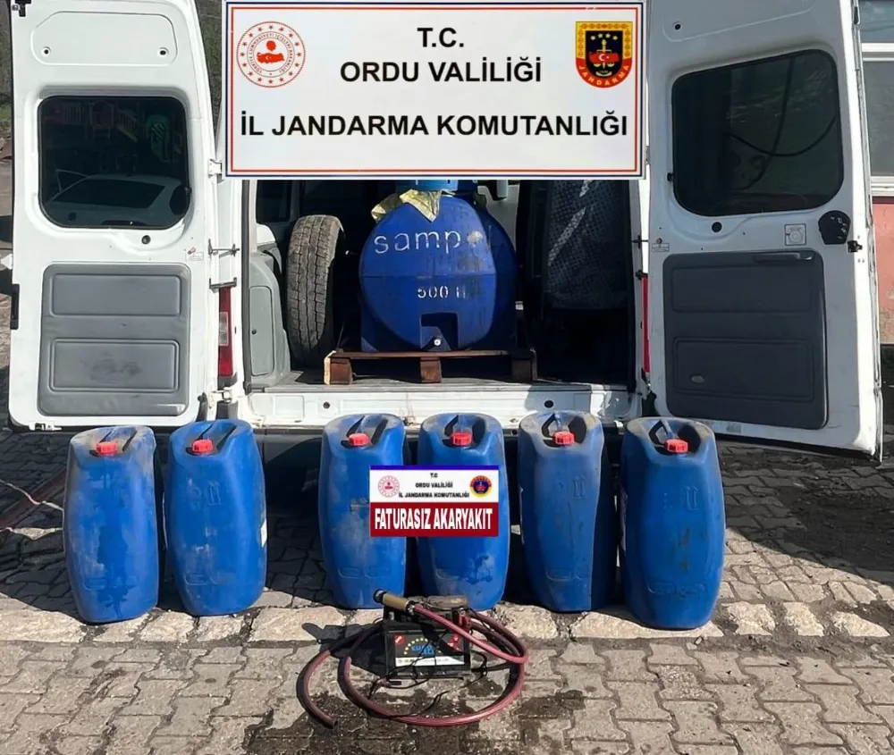 250 Litre Faturasız Akaryakıt Ele Geçirildi