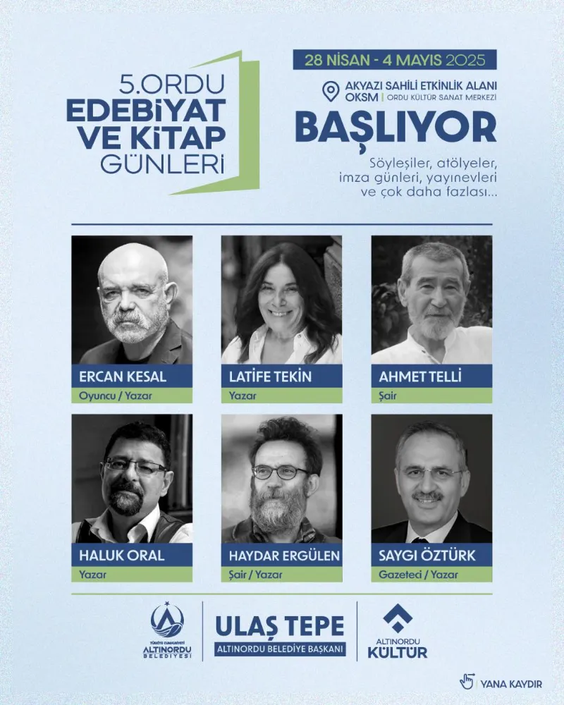 5. ORDU EDEBİYAT VE KİTAP GÜNLERİ BAŞLIYOR