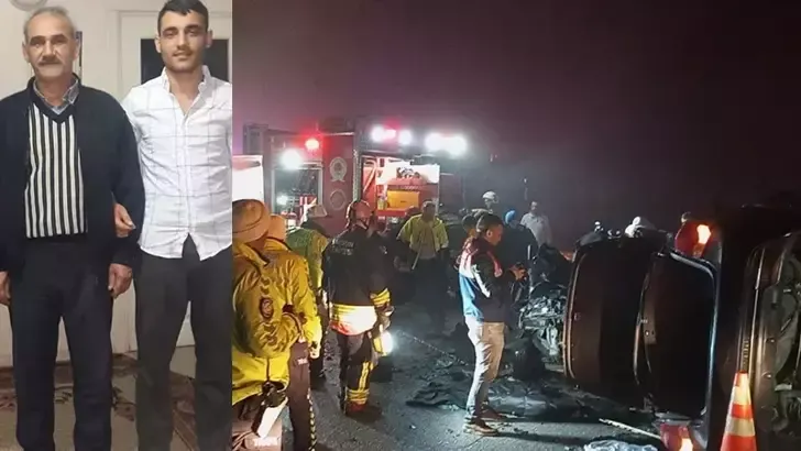 Kazada vefat eden baba oğul toprağa verildi.