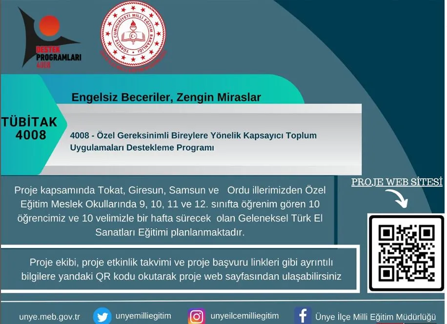 ORDU GENELİNDE DESTEKLENEN TEK PROJE ÜNYE’DEN!