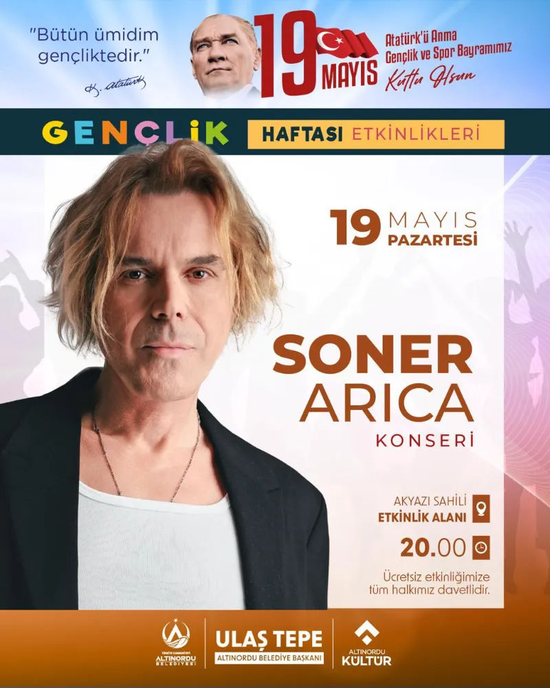 SONER ARICA MEMLEKETİNDE SEVENLERİYLE BULUŞACAK
