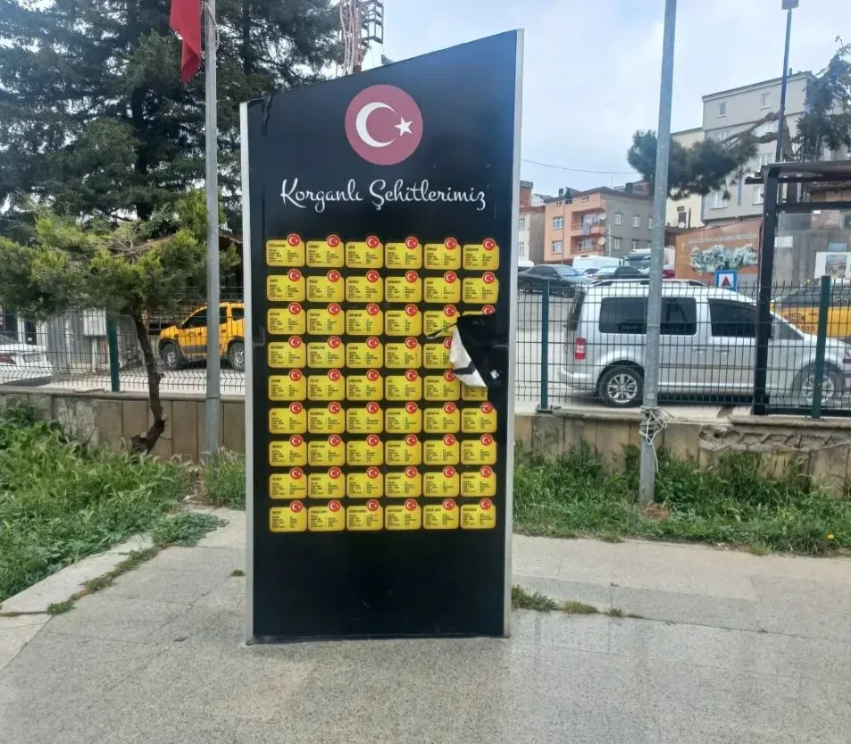 KORGAN’DA ŞEHİTLİK ANITINA ZARAR VERİLDİ!