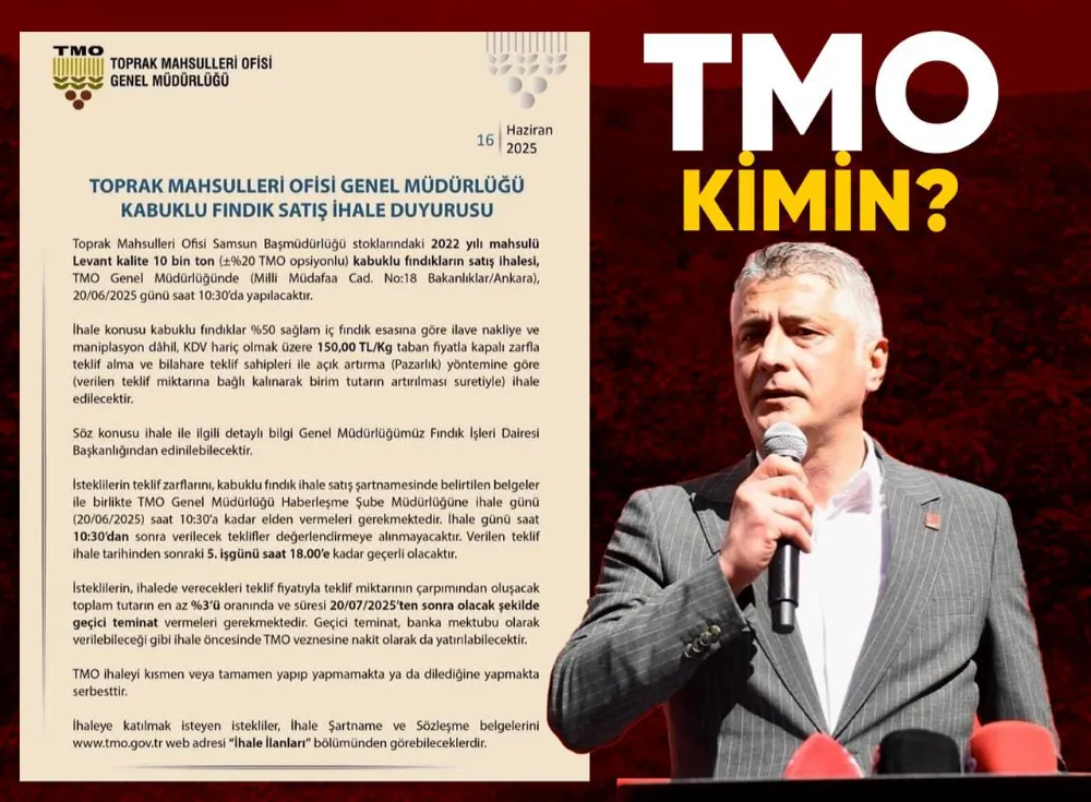 CHP’den Sert Sözler  “TMO Fındığı Peşkeş mi Çekiyor?” 