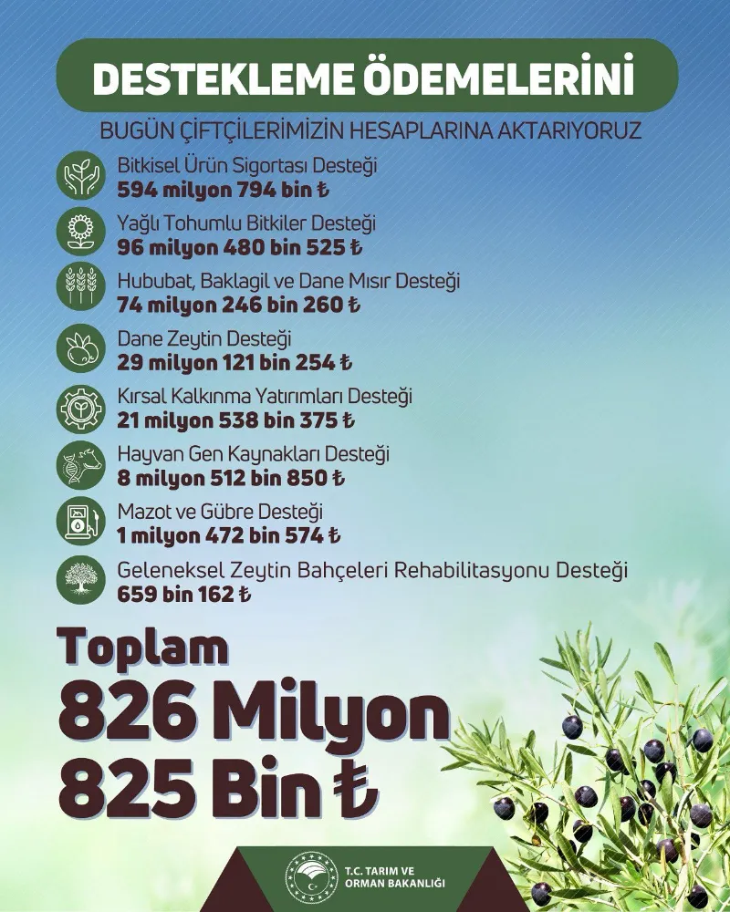 TARIMSAL DESTEK ÖDEMELERİ HESAPLARA YATIYOR