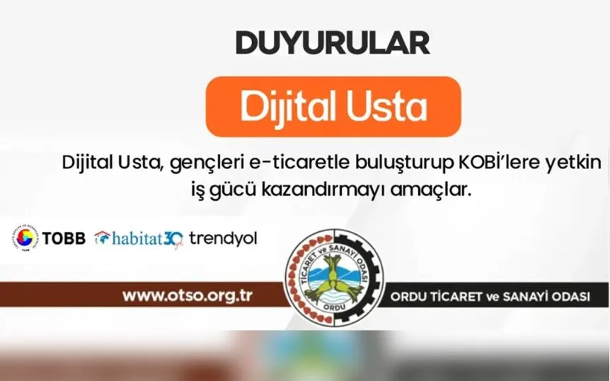 ORDU’DA DİJİTAL USTA PROGRAMLA GENÇLERE İŞ İMKANI